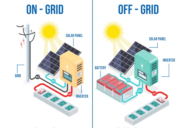Difference between on-grid and Off-grid solar